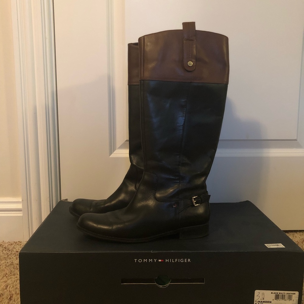 Tommy Hilfiger Hamden Leather Tall Riding Boots